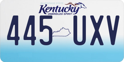 KY license plate 445UXV