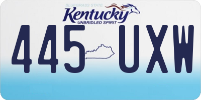 KY license plate 445UXW