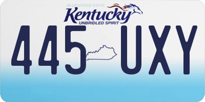 KY license plate 445UXY