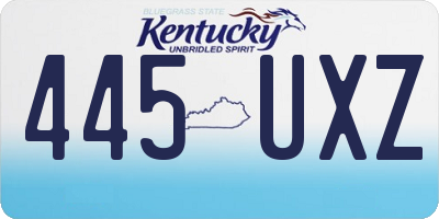 KY license plate 445UXZ