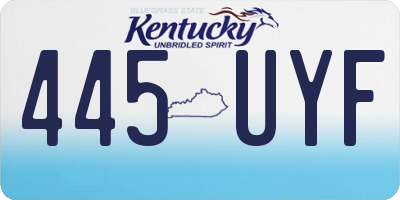 KY license plate 445UYF