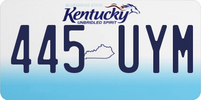 KY license plate 445UYM