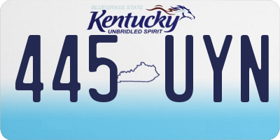 KY license plate 445UYN