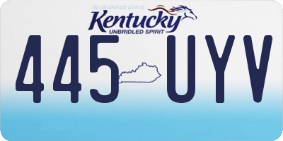 KY license plate 445UYV