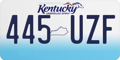 KY license plate 445UZF