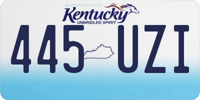KY license plate 445UZI