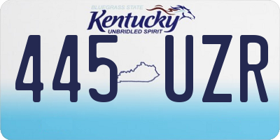 KY license plate 445UZR