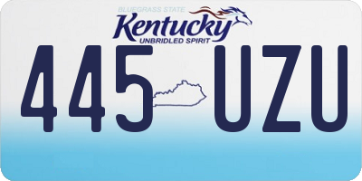 KY license plate 445UZU