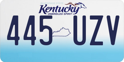 KY license plate 445UZV