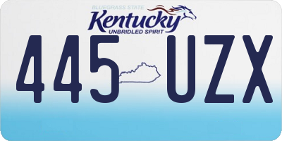 KY license plate 445UZX