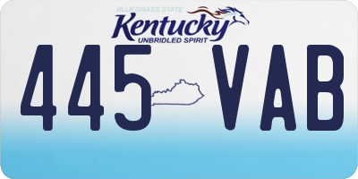 KY license plate 445VAB