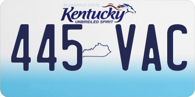 KY license plate 445VAC