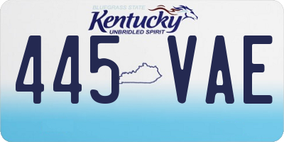 KY license plate 445VAE
