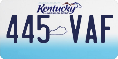 KY license plate 445VAF