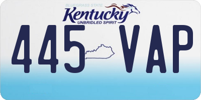 KY license plate 445VAP