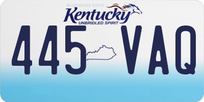 KY license plate 445VAQ