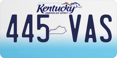 KY license plate 445VAS