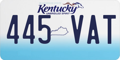 KY license plate 445VAT