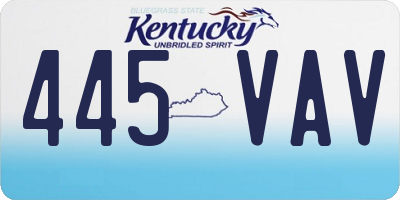 KY license plate 445VAV
