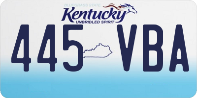 KY license plate 445VBA