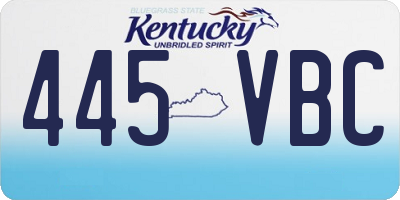 KY license plate 445VBC