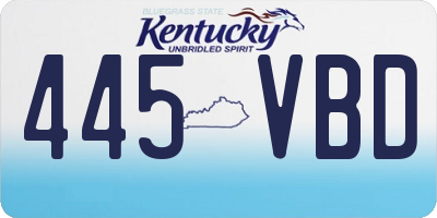 KY license plate 445VBD