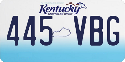 KY license plate 445VBG