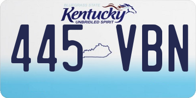 KY license plate 445VBN