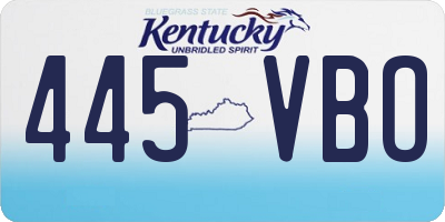 KY license plate 445VBO