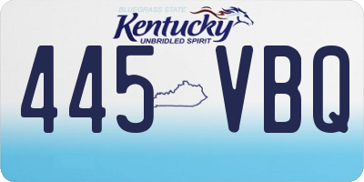 KY license plate 445VBQ