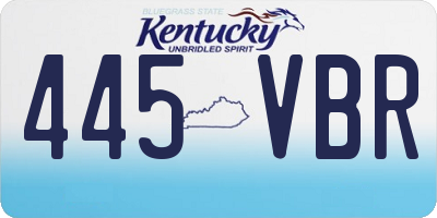 KY license plate 445VBR