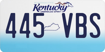 KY license plate 445VBS