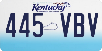 KY license plate 445VBV
