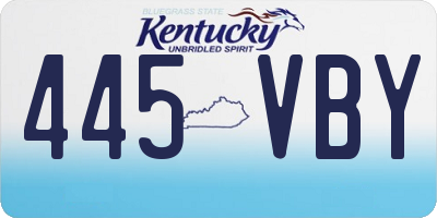 KY license plate 445VBY