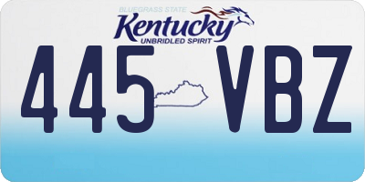 KY license plate 445VBZ