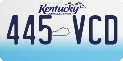 KY license plate 445VCD