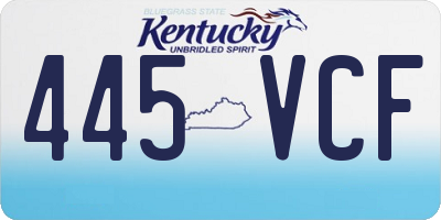 KY license plate 445VCF