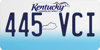 KY license plate 445VCI