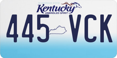KY license plate 445VCK