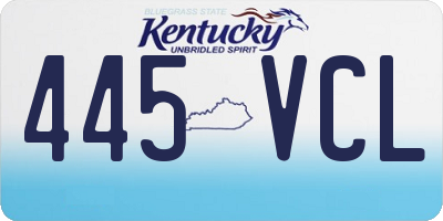 KY license plate 445VCL