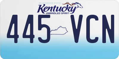 KY license plate 445VCN