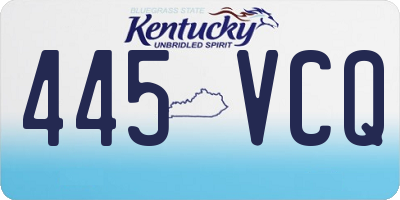 KY license plate 445VCQ