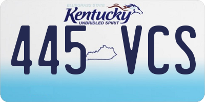 KY license plate 445VCS