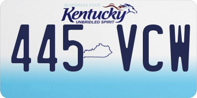 KY license plate 445VCW