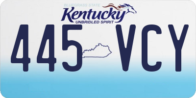 KY license plate 445VCY
