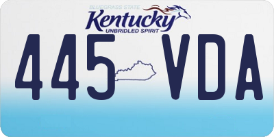 KY license plate 445VDA