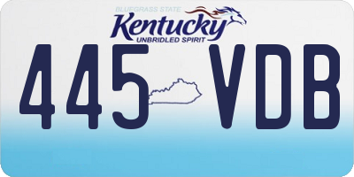 KY license plate 445VDB