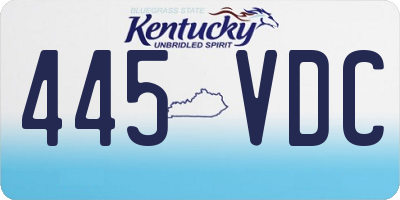 KY license plate 445VDC