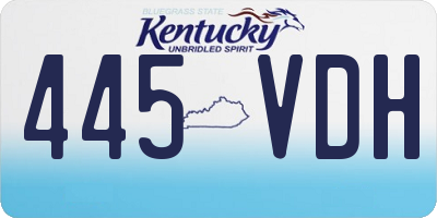 KY license plate 445VDH