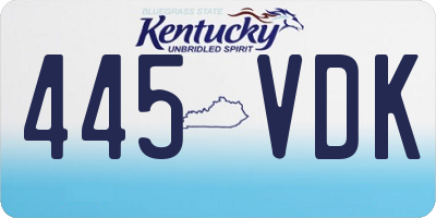 KY license plate 445VDK